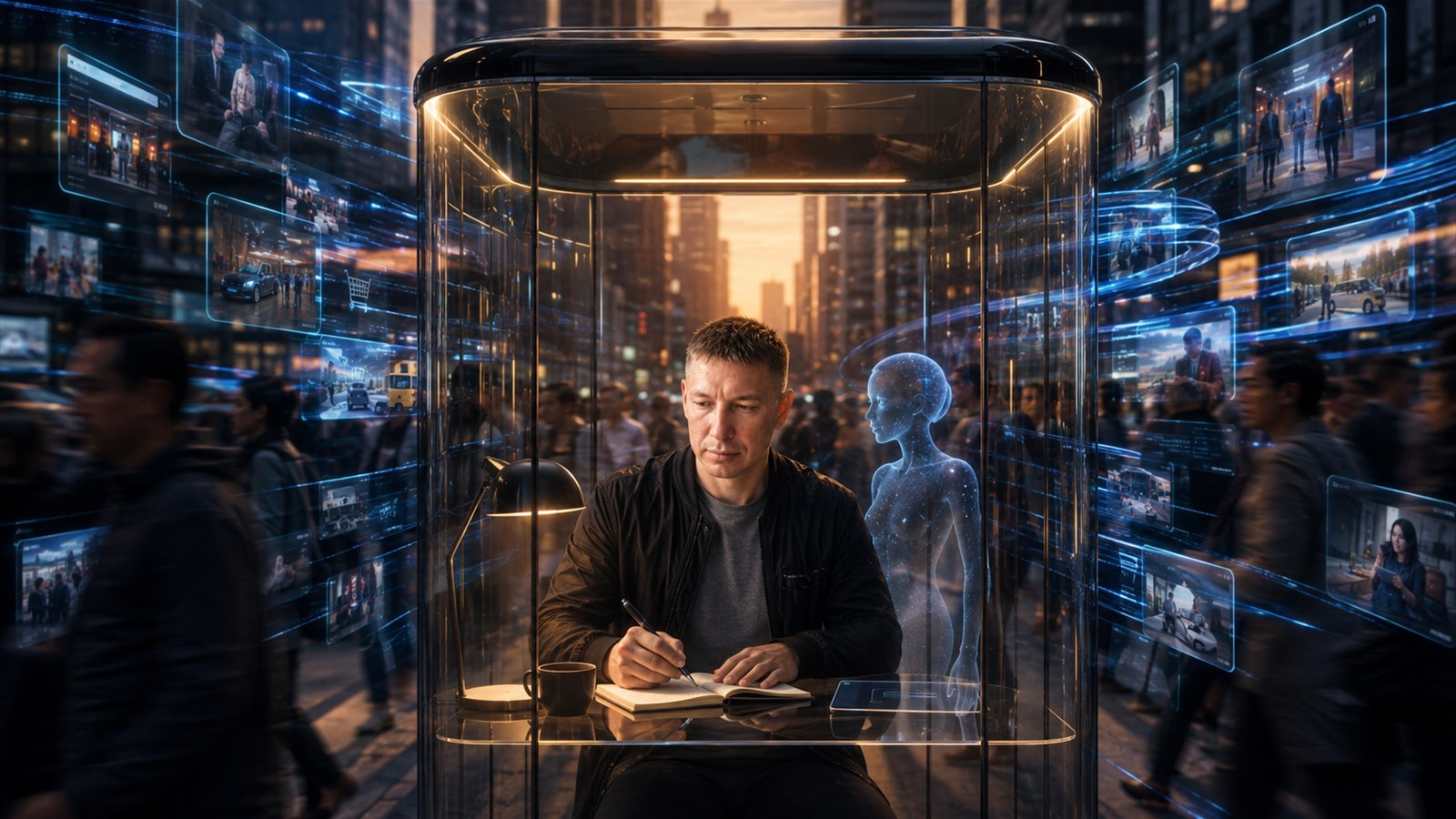 Тихое личное пространство Future Self среди непрерывного цифрового потока